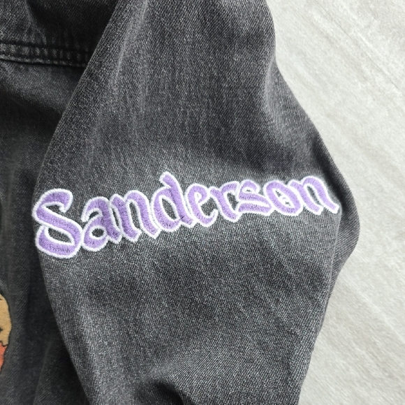 Cakeworthy Disney Hocus Pocus Black Washed Denim Jacket with Lavender Embroidery - Picture 4 of 7